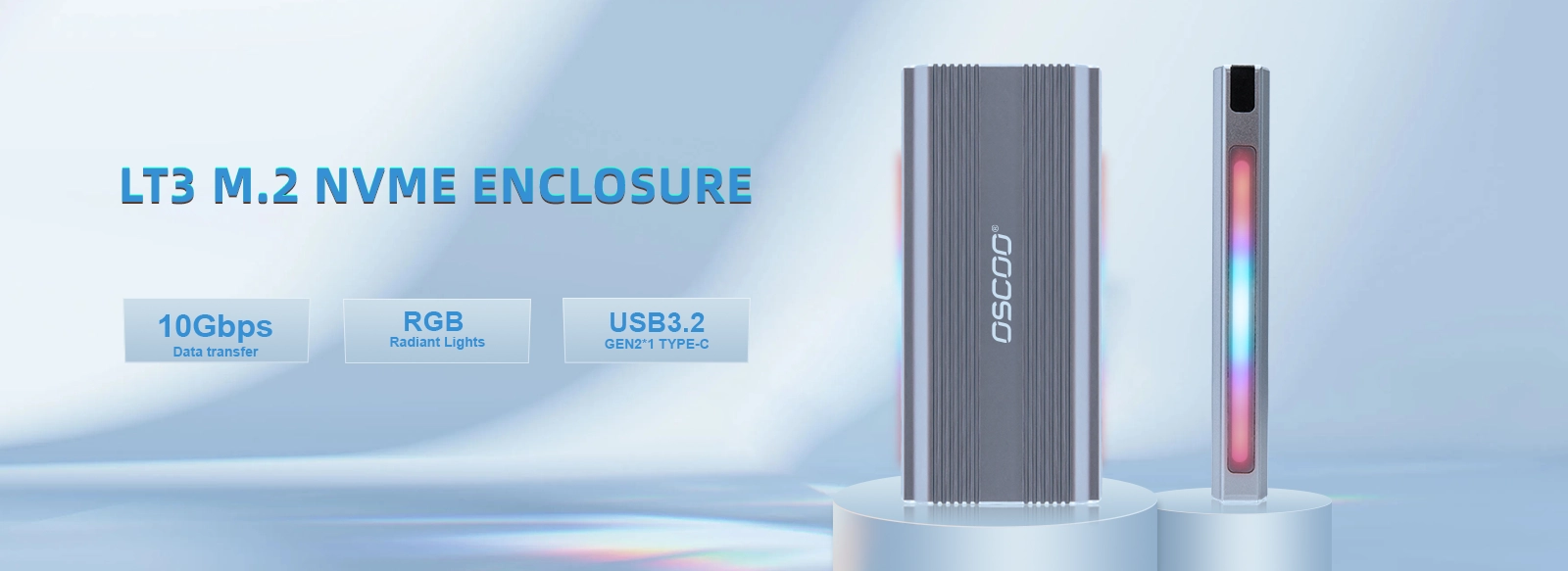 LT3 SSD Enclosure Speed LT3 RGB M.2 NVME/NGFF SSD Enclosure