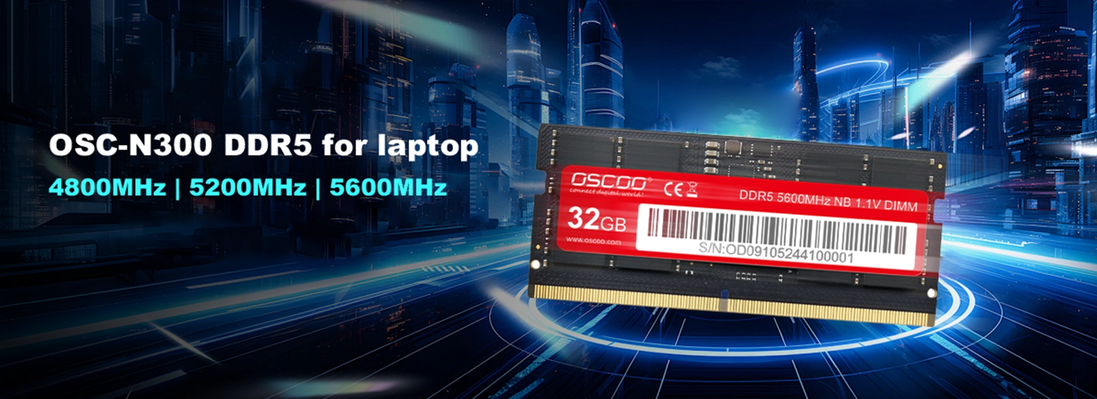 OSC N300 DDR5 for Laptop Speed DDR5 On-die ECC Unbuffered SODIMM