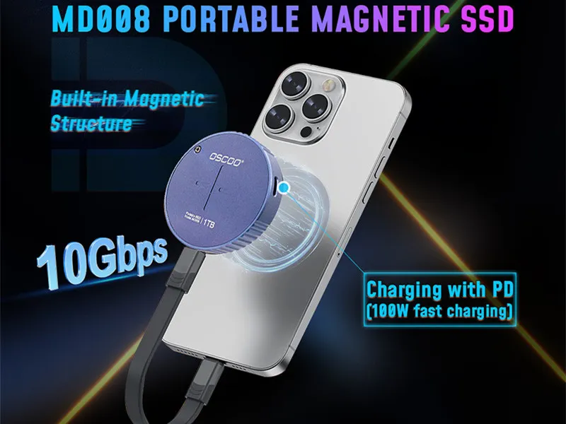 Portable SSD Application Scenarios 3 OSCOO MD008 Magnetic Portable SSD Application Scenarios