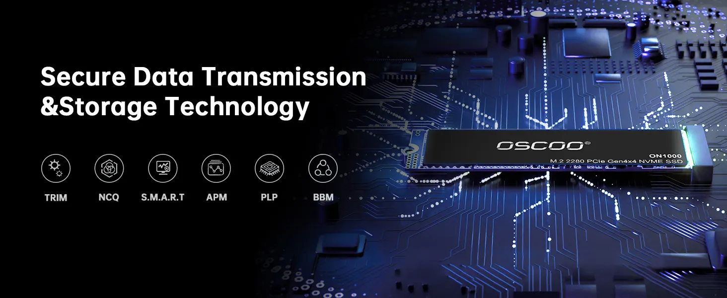 ON1000 M.2 NVMe PCIe Gen4.0 SSD 10 Oscoo M.2 NVMe PCIe Gen4 SSD data security