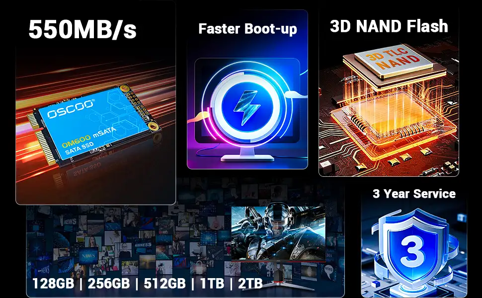 OM600 mSATA SATA3 SSD 10 oscco om600 SATA3 SSD features
