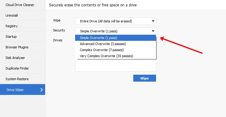 How to Secure Erase and Sanitize SSD for Free? 14 Choose your drive to be erased How to Secure Erase and Sanitize SSD for Free?