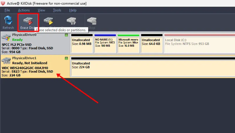 How to Secure Erase and Sanitize SSD for Free? 7 Select the drive How to Secure Erase and Sanitize SSD for Free?