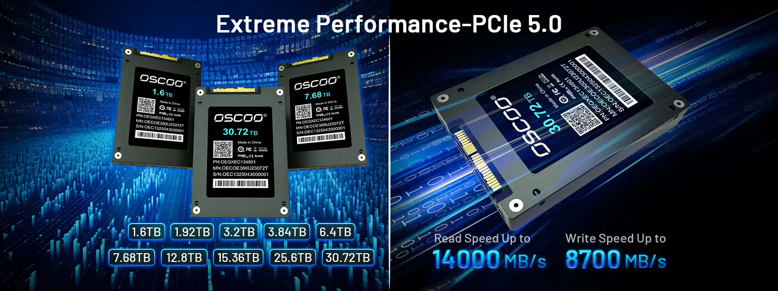 OE300 PCIe 5.0 NVMe Enterprise SSD 9 oscoo oe300 enterprise ssd application speed & capacity