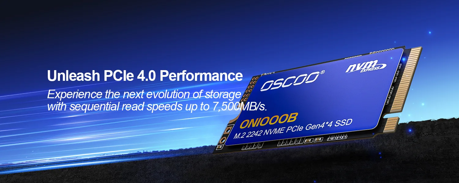 oscoo on1000B banner speed ON1000B M.2 2242 NVMe PCIe Gen4.0 SSD