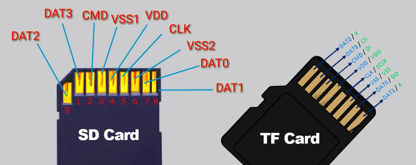 tf card vs sd card pins comparison TF Card VS SD Card: An In-Depth Comparison